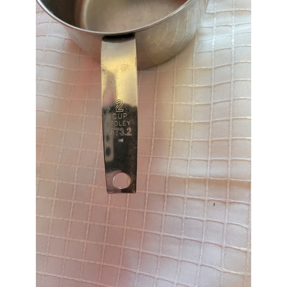 Vintage Foley Stainless Steel 2 Cup Measuring Cup Dual Pour Spout 473.2ml ML